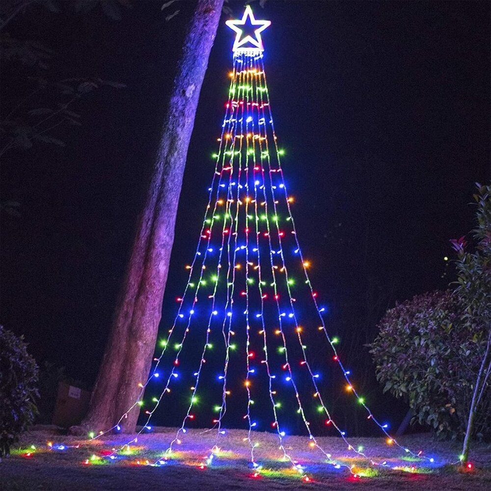 New Christmas Lights, Outdoor Christmas Decorations, 320 LED Waterfall String Li
